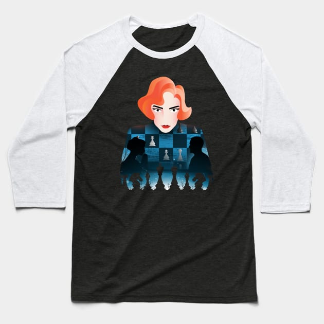 The Chess Queen Baseball T-Shirt by Meca-artwork